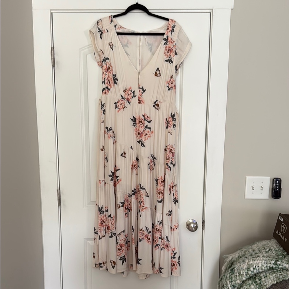 Free People Floral Cream Maxi Dress - Picture 1 of 5